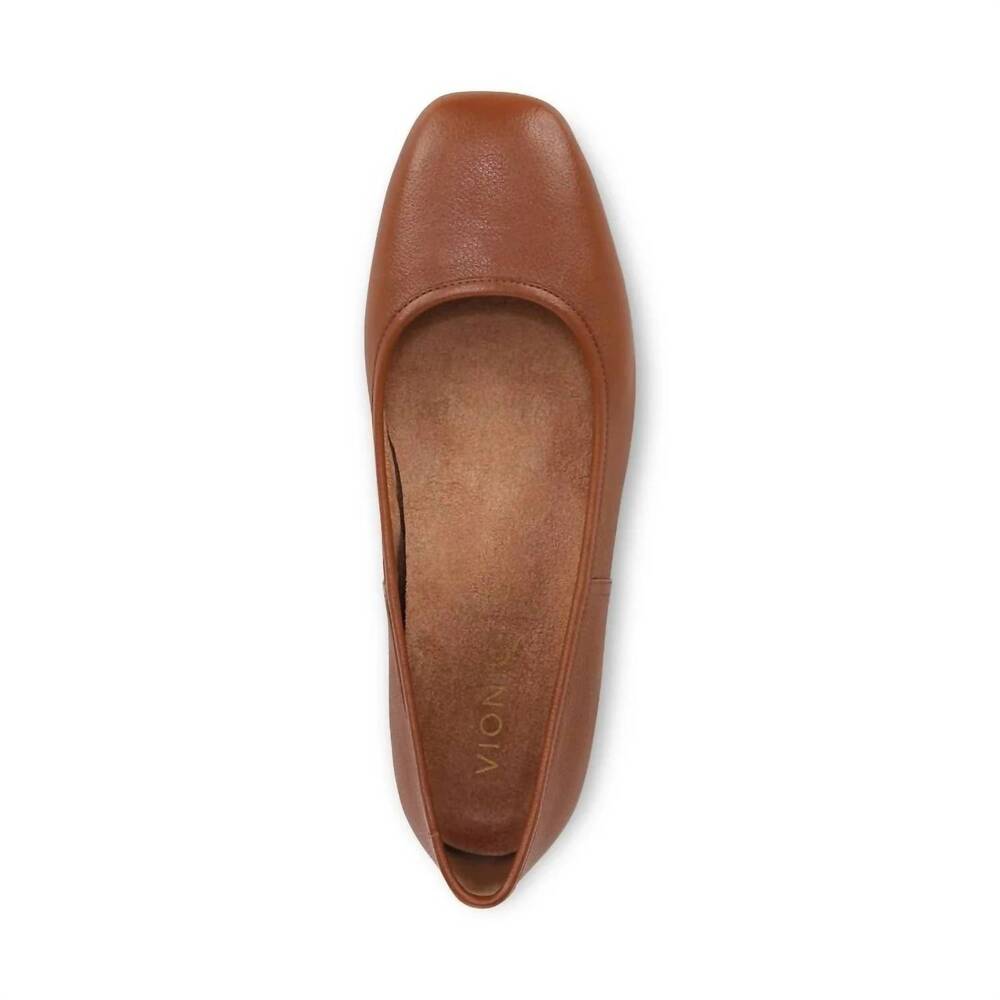 NEW VIONIC women's orinda square toe ballet flat regular in tan - Picture 3 of 3